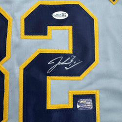 Autographed/Signed Jacob Misiorowski Milwaukee Grey Baseball Jersey JSA COA