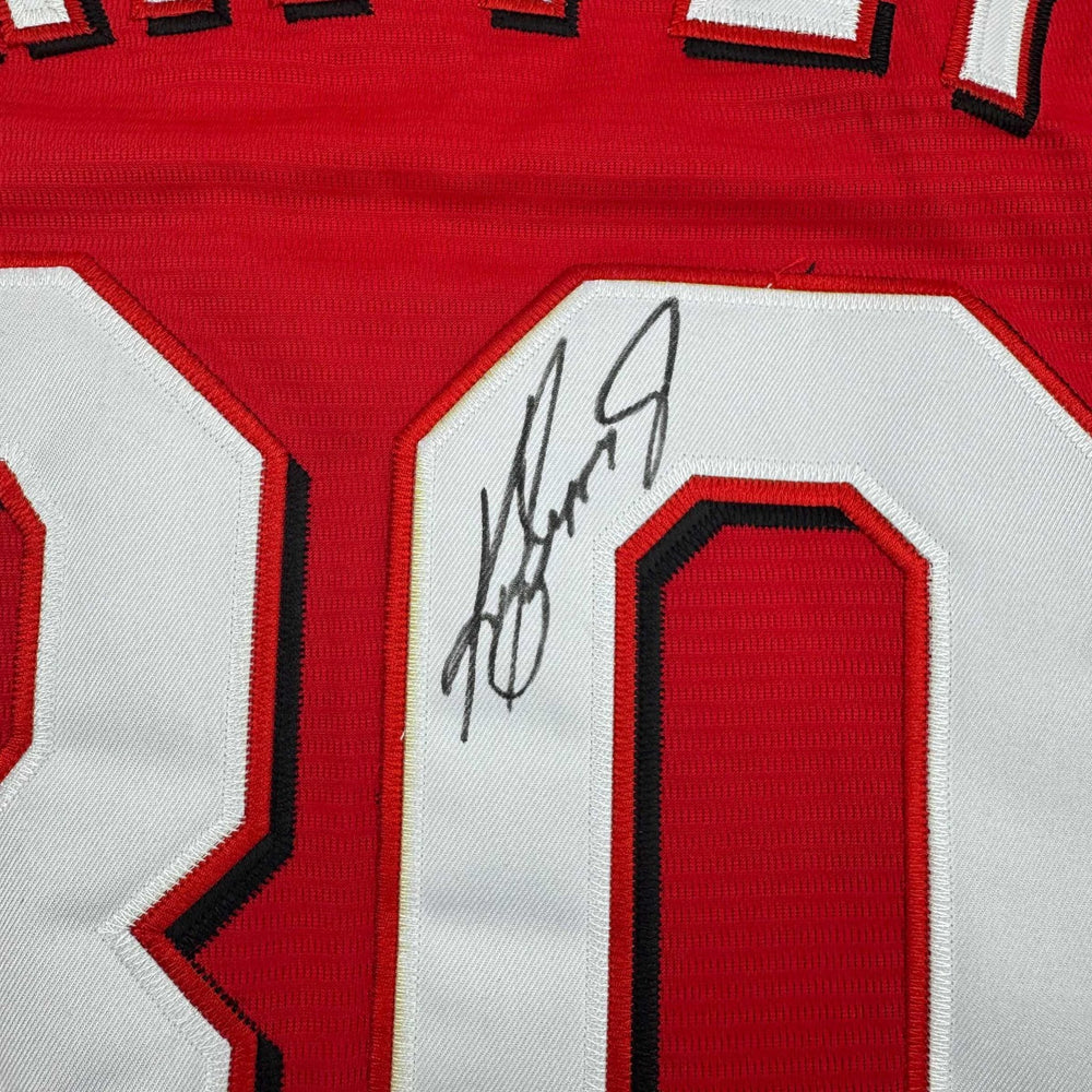 Autographed/Signed Ken Griffey Jr. Cincinnati Red Baseball Jersey Beckett BAS COA