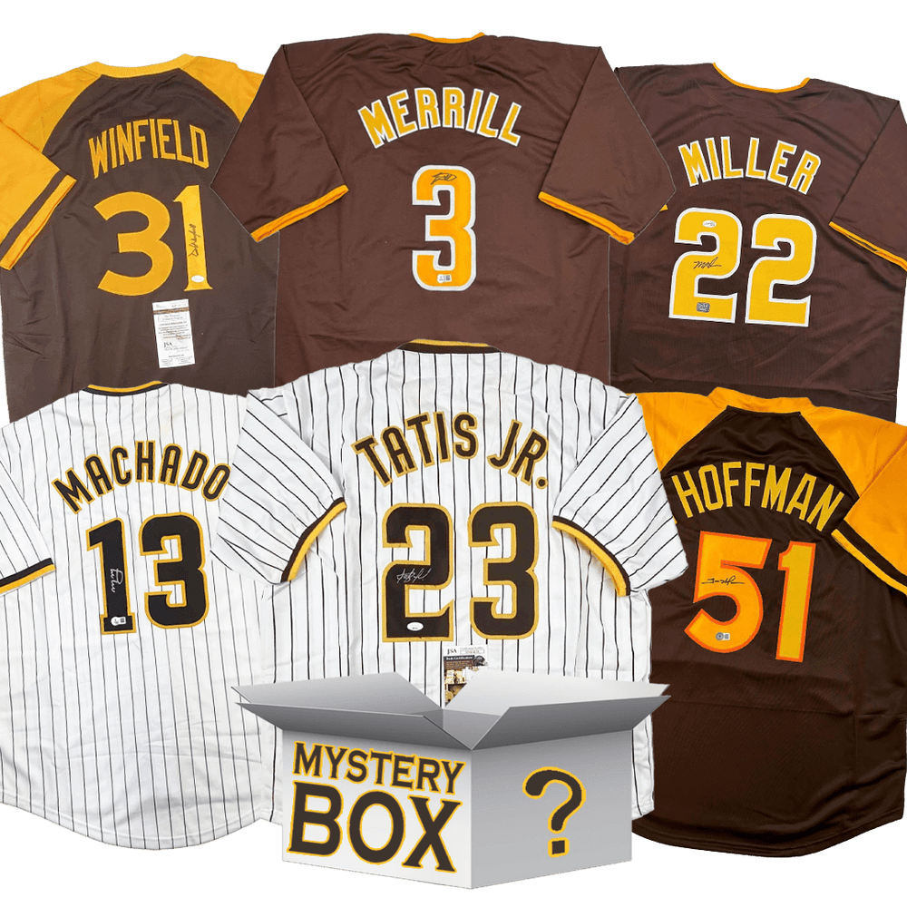 Autographed/Signed San Diego Baseball Jersey Mystery Box with PSA JSA or Beckett COA