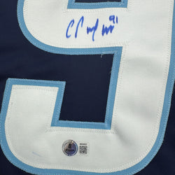 Autographed/Signed Cole Perfetti Winnipeg Blue Hockey Jersey Beckett BAS COA (ONLINE ORDER ONLY)