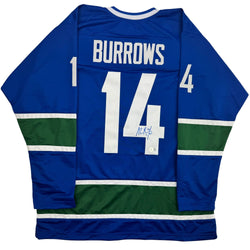 Autographed/Signed Alexandre Alex Burrows Vancouver Blue Hockey Jersey Beckett BAS COA (ONLINE ORDER ONLY)