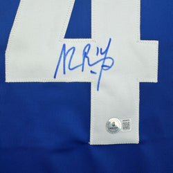 Autographed/Signed Alexandre Alex Burrows Vancouver Blue Hockey Jersey Beckett BAS COA (ONLINE ORDER ONLY)