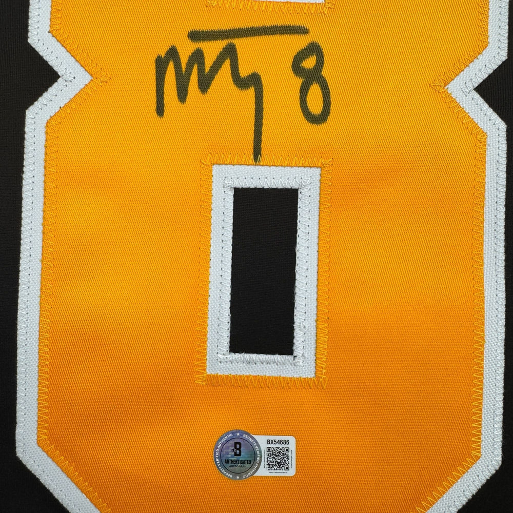 Autographed/Signed Michael Bunting Pittsburgh Black Hockey Jersey Beckett BAS COA (ONLINE ORDER ONLY)