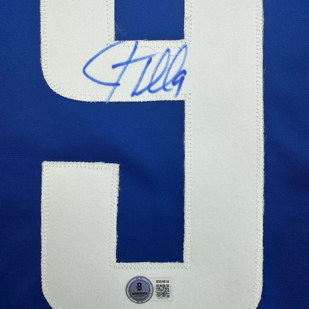 Autographed/Signed JT Miller Vancouver Blue Hockey Jersey Beckett BAS COA (ONLINE ORDER ONLY)