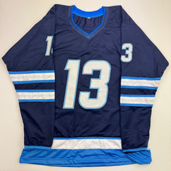 Autographed/Signed Gabriel Vilardi Winnipeg Blue Hockey Jersey Beckett BAS COA (ONLINE ORDER ONLY)