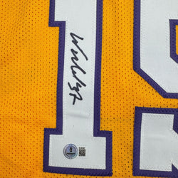 Autographed/Signed Ron Artest Metta World Peace Los Angeles Yellow Basketball Jersey Beckett BAS COA (ONLINE ORDER ONLY)