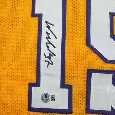 Autographed/Signed Ron Artest Metta World Peace Los Angeles Yellow Basketball Jersey Beckett BAS COA (ONLINE ORDER ONLY)