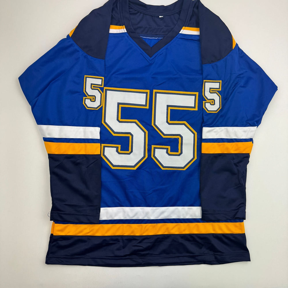 Autographed/Signed Colton Parayko St. Louis Blue Hockey Jersey Beckett BAS COA (ONLINE ORDER ONLY)