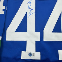 Autographed/Signed Todd Bertuzzi Vancouver Blue Hockey Jersey Beckett BAS COA (ONLINE ORDER ONLY)