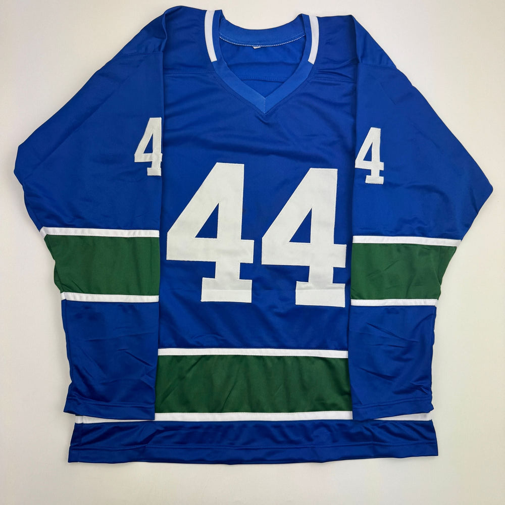 Autographed/Signed Todd Bertuzzi Vancouver Blue Hockey Jersey Beckett BAS COA (ONLINE ORDER ONLY)