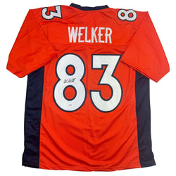 Autographed/Signed Wes Welker Denver Orange Football Jersey JSA COA (ONLINE ORDER ONLY)