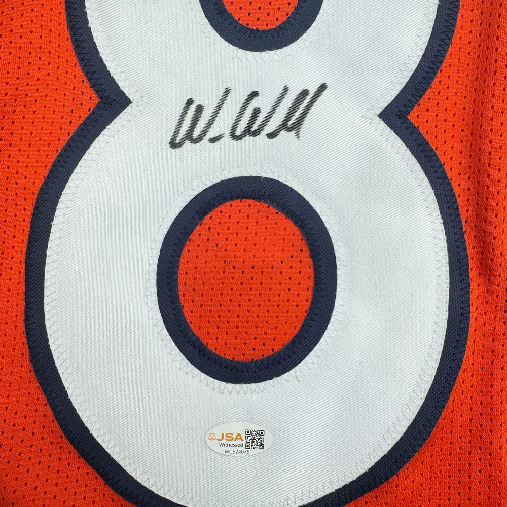 Autographed/Signed Wes Welker Denver Orange Football Jersey JSA COA (ONLINE ORDER ONLY)