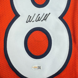 Autographed/Signed Wes Welker Denver Orange Football Jersey JSA COA (ONLINE ORDER ONLY)