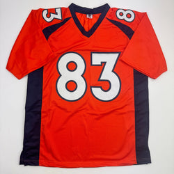 Autographed/Signed Wes Welker Denver Orange Football Jersey JSA COA (ONLINE ORDER ONLY)