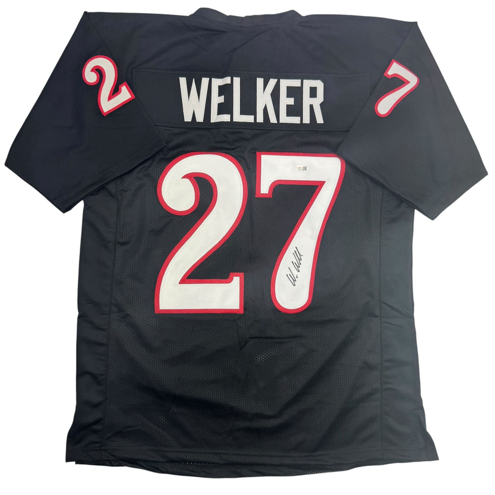 Autographed/Signed Wes Welker Texas Tech Black College Football Jersey JSA COA (ONLINE ORDER ONLY)