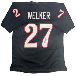Autographed/Signed Wes Welker Texas Tech Black College Football Jersey JSA COA (ONLINE ORDER ONLY)