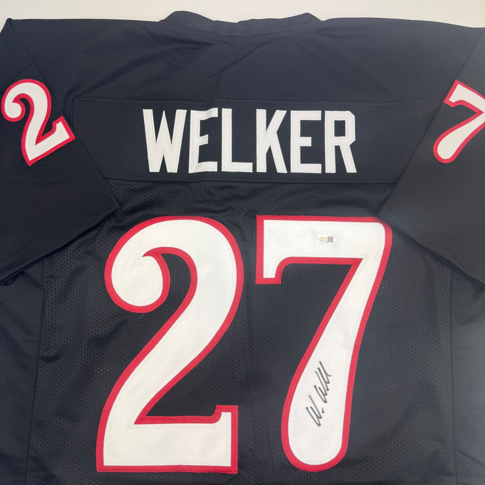 Autographed/Signed Wes Welker Texas Tech Black College Football Jersey JSA COA (ONLINE ORDER ONLY)