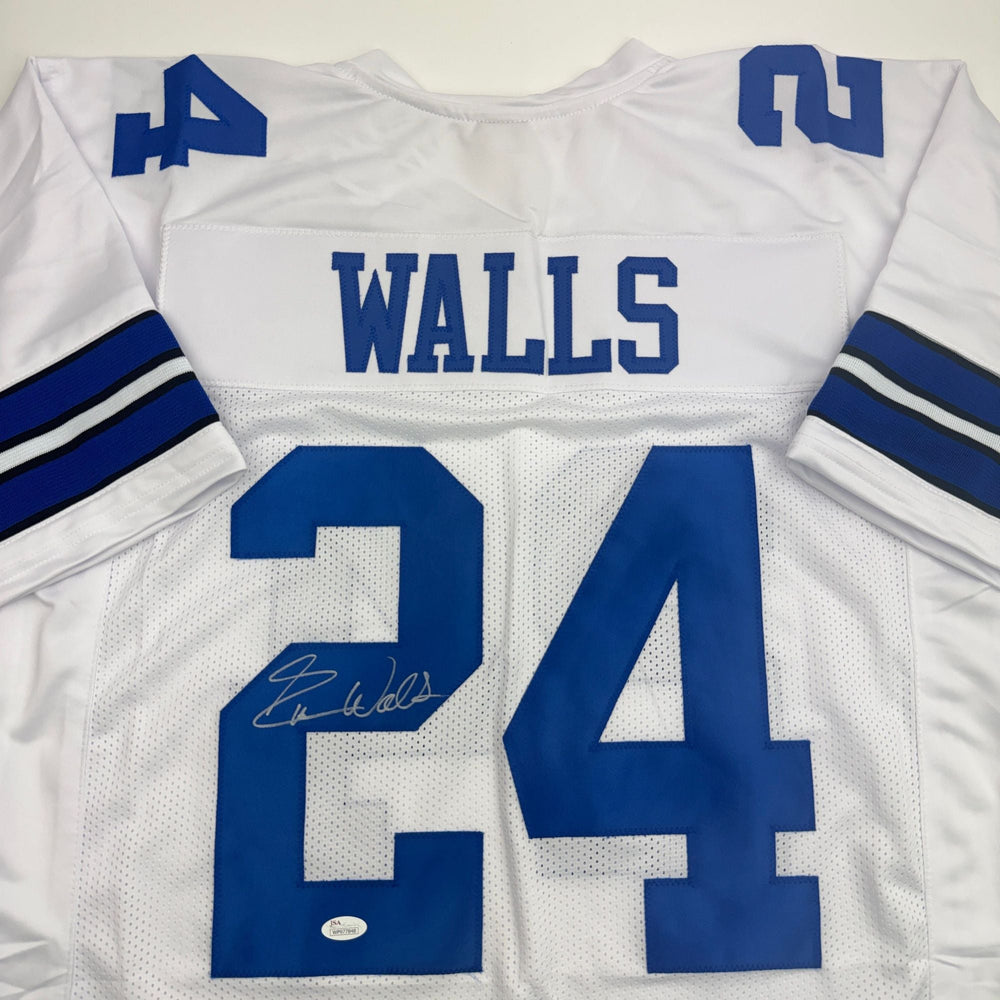 Autographed/Signed Everson Walls Dallas White Football Jersey JSA COA (ONLINE ORDER ONLY)