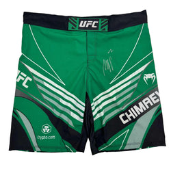 Autographed/Signed Khamzat Borz Chimaev Venom UFC MMA Ultimate Fighting Green Trunks PSA/DNA COA