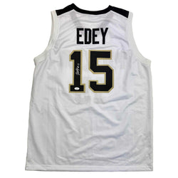 Autographed/Signed Zach Edey Purdue White College Basketball Jersey JSA COA