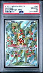 Graded 2025 PKM MEG EN Shuckle #136 Illustration Rare Trading Card Game PSA 10 Gem Mint