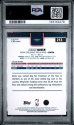 Graded 2025 Topps Derik Queen #213 Rookie RC Basketball Card PSA 10 Gem Mint