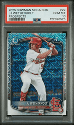 Graded 2025 Topps Bowman Mega Box JJ Wetherholt #22 Prospects Rookie RC Baseball Card PSA 10 Gem Mint