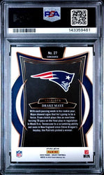 Graded 2024 Panini Select Drake Maye #27 Green & Yellow Shock Rookie RC Football Card PSA 9 Mint