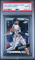 Graded 2024 Topps Cosmic Chrome Jackson Chourio #179 Rookie RC Baseball Card PSA 10 Gem Mint