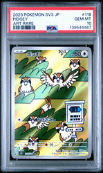 Graded 2023 PKM Japanese SV3 Pidgey #118 Art Rare Trading Card Game PSA 10 Gem Mint