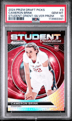 Graded 2024 Panini Prizm Draft Picks Cameron Brink #3 Student Orientation Silver Prizm Rookie RC Basketball Card PSA 10 Gem Mint