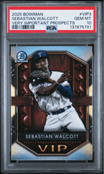 Graded 2025 Topps Bowman Sebastian Walcott #VIP3 Very Important Prospects Rookie RC Baseball Card PSA 10 Gem Mint