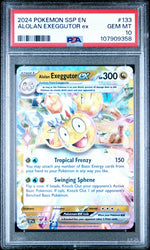 Graded 2024 PKM Ssp En-Surging Sparks Alolan Exeggutor #133 Ex Trading Card Game PSA 10 Gem Mint