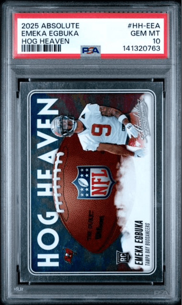 Graded 2025 Panini Absolute Emeka Egbuka #HHEEA Hog Heaven Rookie RC Football Card PSA 10 Gem Mint