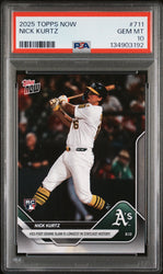 Graded 2025 Topps Now Nick Kurtz #711 Rookie RC Baseball Card PSA 10 Gem Mint
