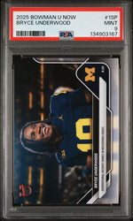Graded 2025 Topps Bowman U Now Bryce Underwood #1SP Rookie RC Football Card PSA 9 Mint