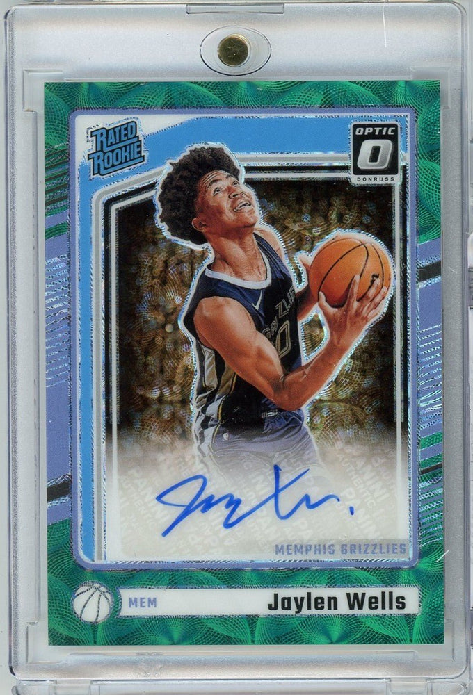 2024 Donruss Optic Jaylen Wells #327 /25 Green Scope Auto Rookie RC Basketball Card