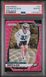 Graded 2024 Panini Prizm Cooper DeJean #321 Pink Wave Rookie RC Football Card PSA 10 Gem Mint