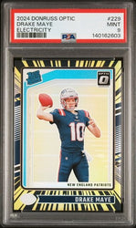Graded 2024 Panini Donruss Optic Drake Maye #229 /75 Electricity Rookie RC Football Card PSA 9 Mint
