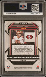 Graded 2022 Panini Chronicles Brock Purdy #PB8 Prizm Black Silver Rookie RC Football Card PSA 10 Gem Mint