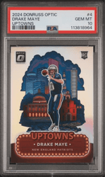 Graded 2024 Panini Donruss Optic Drake Maye #4 Uptowns Rookie RC Football Card PSA 10 Gem Mint
