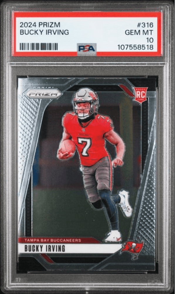 Graded 2024 Panini Prizm Bucky Irving #316 Rookie RC Football Card PSA 10 Gem Mint