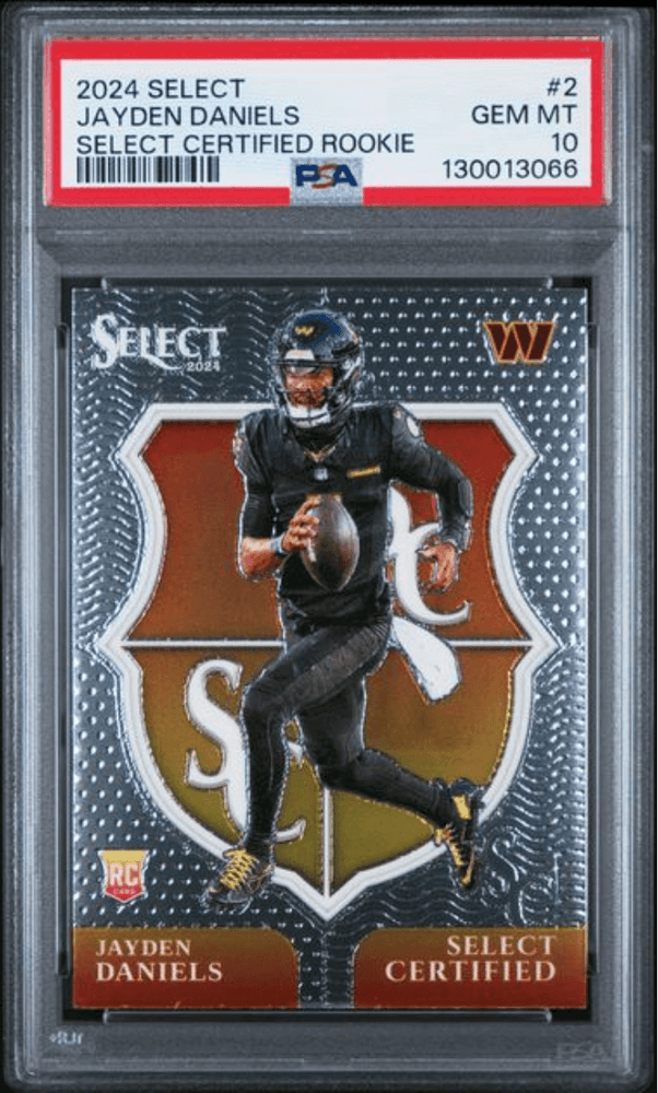 Graded 2024 Panini Select Jayden Daniels #2 Select Certified Rookie RC Football Card PSA 10 Gem Mint