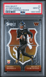 Graded 2024 Panini Select Jayden Daniels #2 Select Certified Rookie RC Football Card PSA 10 Gem Mint