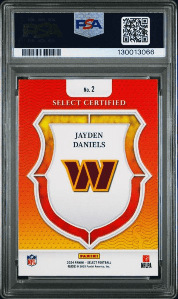 Graded 2024 Panini Select Jayden Daniels #2 Select Certified Rookie RC Football Card PSA 10 Gem Mint