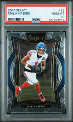Graded 2024 Panini Select Malik Nabers #29 Rookie RC Football Card PSA 10 Gem Mint