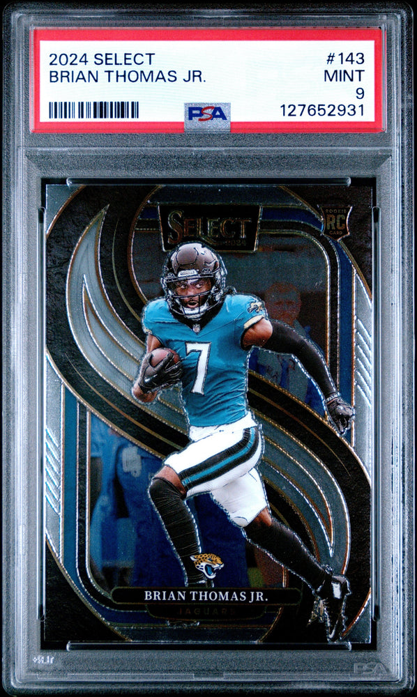 Graded 2024 Panini Select Brian Thomas Jr. #143 Rookie RC Football Card PSA 9 Mint