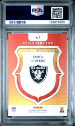 Graded 2024 Panini Select Brock Bowers #7 Select Certified Rookies Rookie RC Football Card PSA 10 Gem Mint