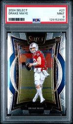Graded 2024 Panini Select Drake Maye #27 Rookie RC Football Card PSA 9 Mint