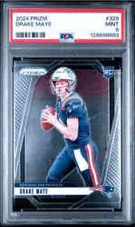 Graded 2024 Panini Prizm Drake Maye #329 Rookie RC Football Card PSA 9 Mint